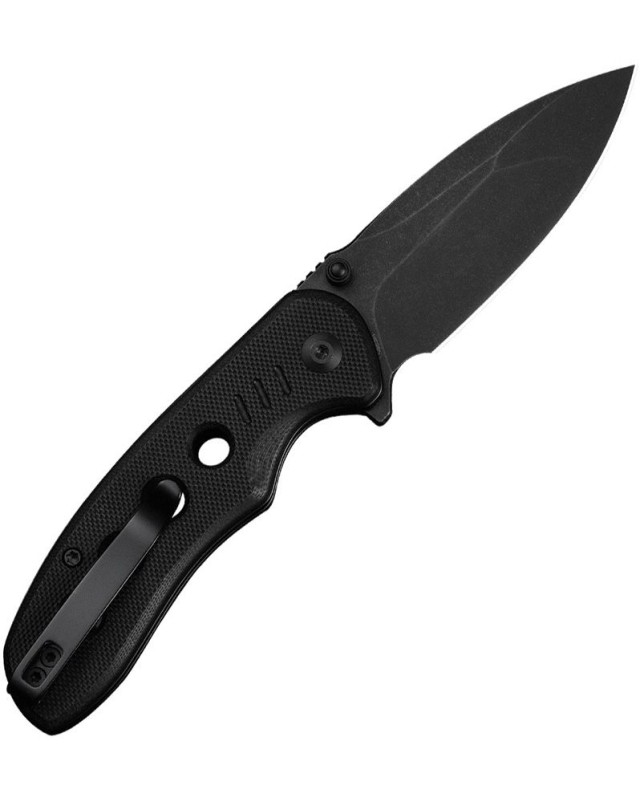 CIVIVI Triptych folding knife 14C28N steel blackwash finish blade blade Button Lock Black G10 Handle Flipper