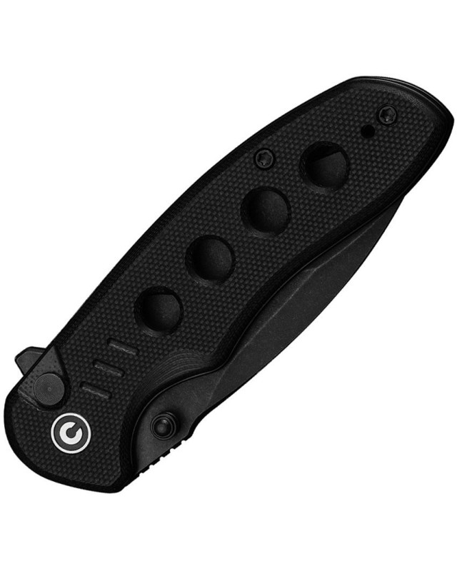 CIVIVI Triptych folding knife 14C28N steel blackwash finish blade blade Button Lock Black G10 Handle Flipper