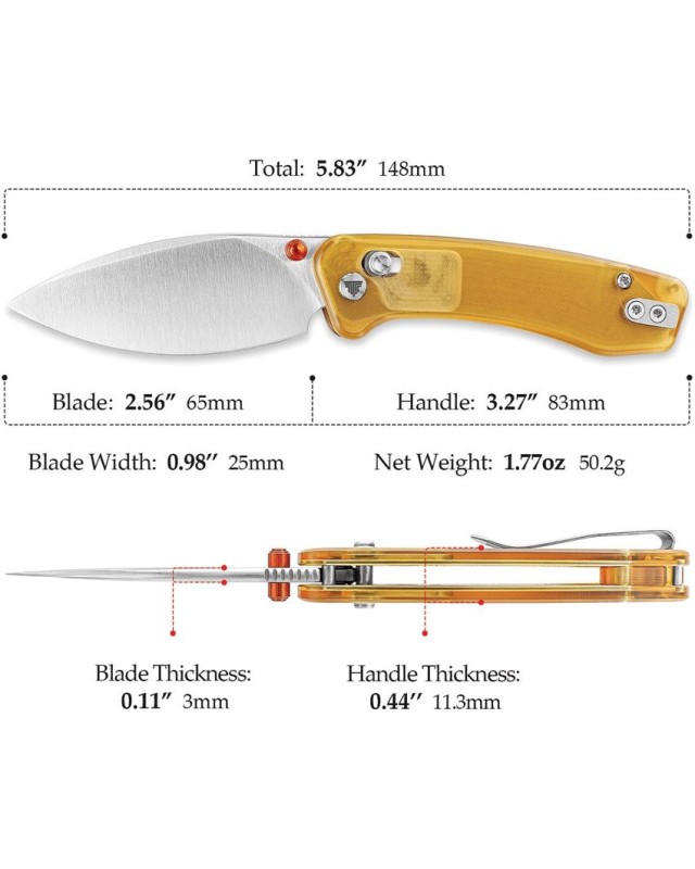 Trivisa Koala folding knife N690 stainless steel blade satin finish Crossbar Lock Ultem handle
