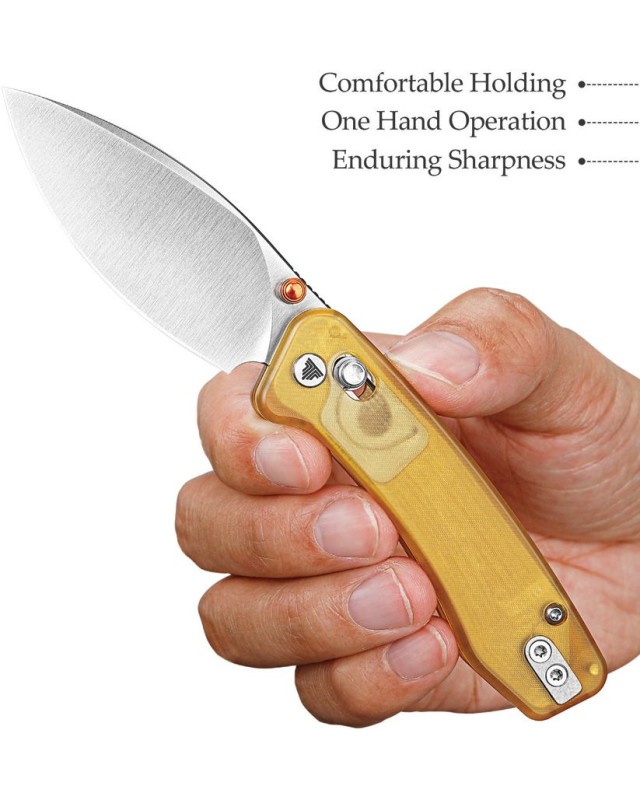 Trivisa Koala folding knife N690 stainless steel blade satin finish Crossbar Lock Ultem handle