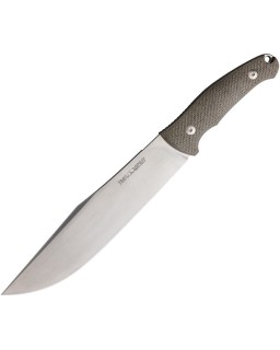 VIPER Trail fixed blade N690 steel stonewash finish green micarta handle brown leather sheath