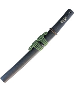 DRAGON KING Modern Tanto 1566 carbon steel copper habaki black G10 handle silver menuki