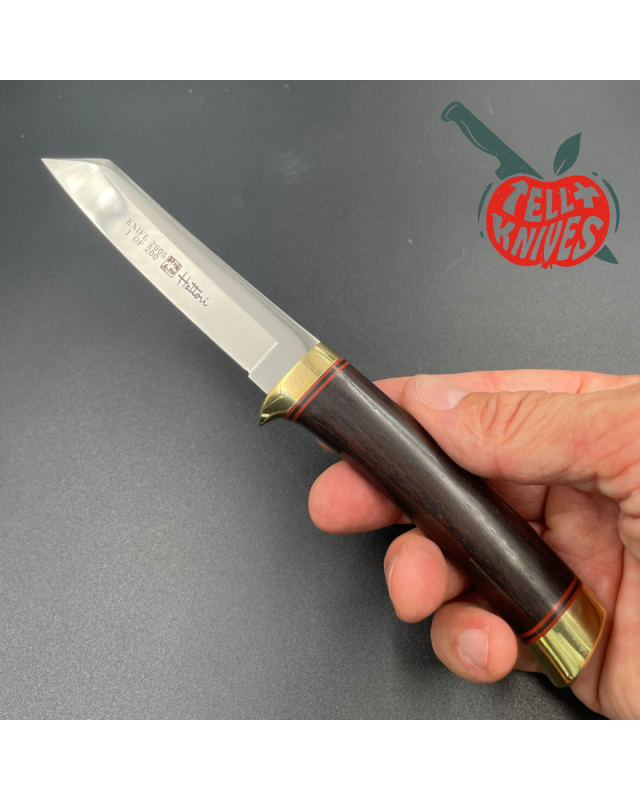 Hattori fixed blade "2005 Knife of the Year" Reverse Tanto 3717 VG-10 stainless steel brass guard and pommel ebony wood 