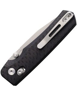 REMETTE Aurora folding knife 14C28N steel satin finish blade crossbar lock black G10 handle