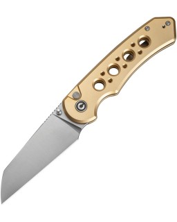 Civivi Pragma Prime folding knife 14C28N steel stonewash finish blade Button Lock Champagne Aluminium Handle Flipper