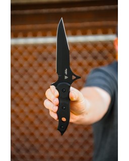 TOPS Knives Abaniko Fixed Blade Full Tang 1095HC steel black traction coated blade black G10 kydex sheath Bram Frank FMA