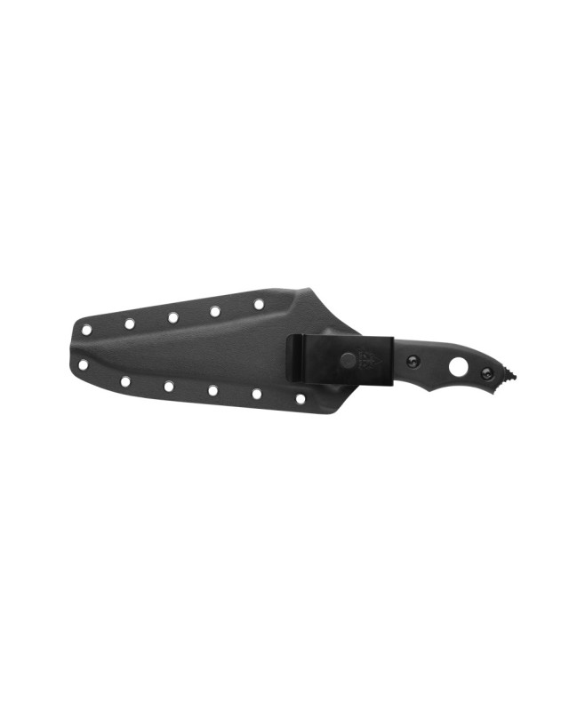 TOPS Knives Abaniko Fixed Blade Full Tang 1095HC steel black traction coated blade black G10 kydex sheath Bram Frank FMA