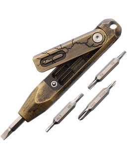 Oknife Otacle D1 cracked Brass knife service tool