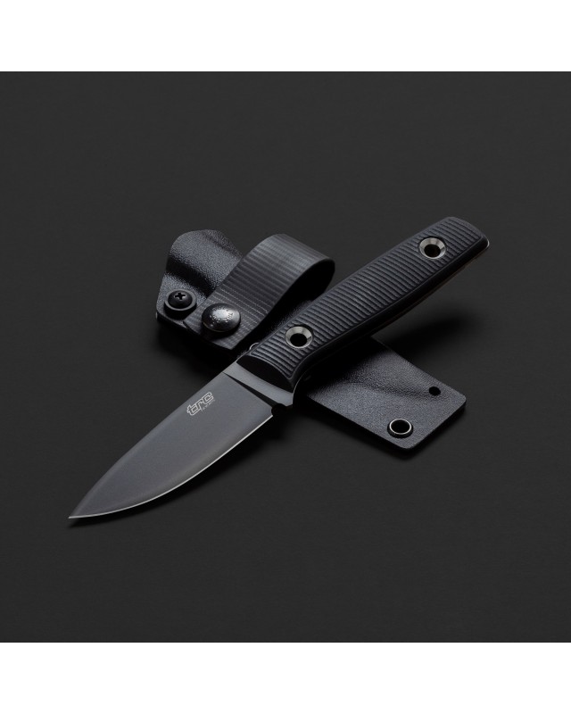 TRC Knives Classic Freedom M390 steel DLC Finish black G10 handle black kydex sheath