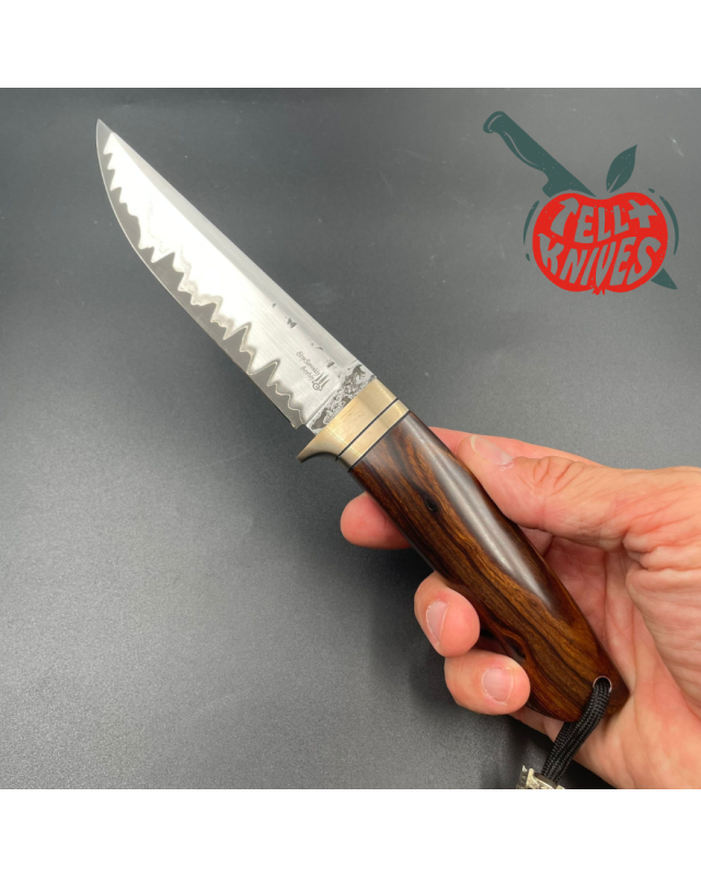 Sergey Shidlovskiy Custom Knives Model Hunter Classic Laminate forged REX121 & N690 stainless steel silver nickel guard 