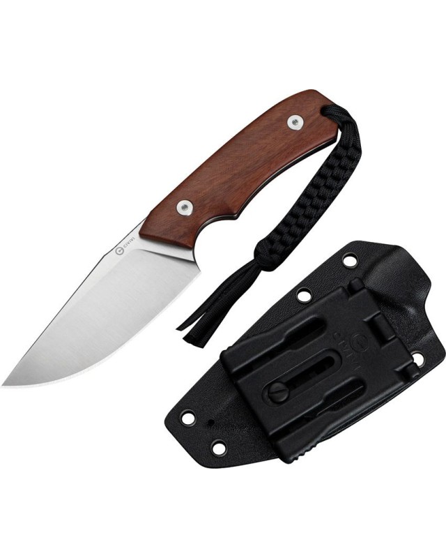 Civivi Gander Fixed Blade 14C28N steel full tang satin finish Brown wood handle