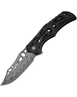 Civivi Biophase Flipper & Button Lock Knife Aluminum Handle Damascus steel