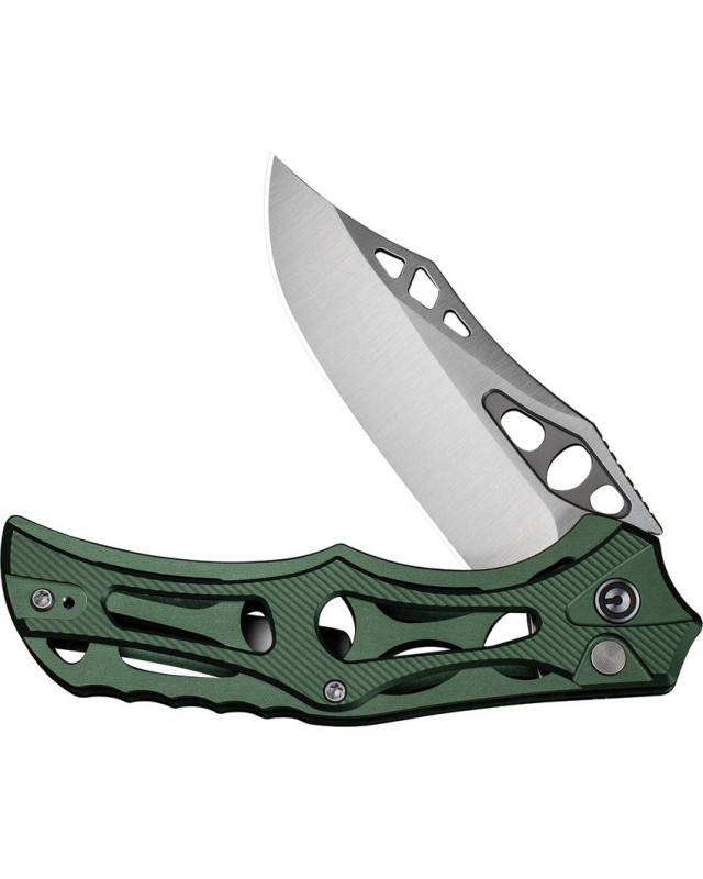 Civivi Biophase Nitro-V steel blade Flipper & Button Lock Knife Green Aluminum Handle