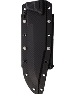 Microtech Arbiter Fixed Blade Stonewash finish M390 premium steel blade full tang Black G10 handle black kydex sheath