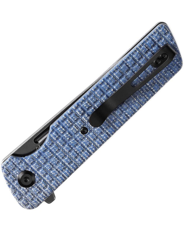 Tenable Anomaly Tanto Folding Knife Blue Frag Micarta Handle blackwashed Nitro V steel Blade linerlock