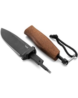 Lionsteel ACHA Fixed Blade M390 Steel PVC Coated Natural Micarta Handle AHBBLN