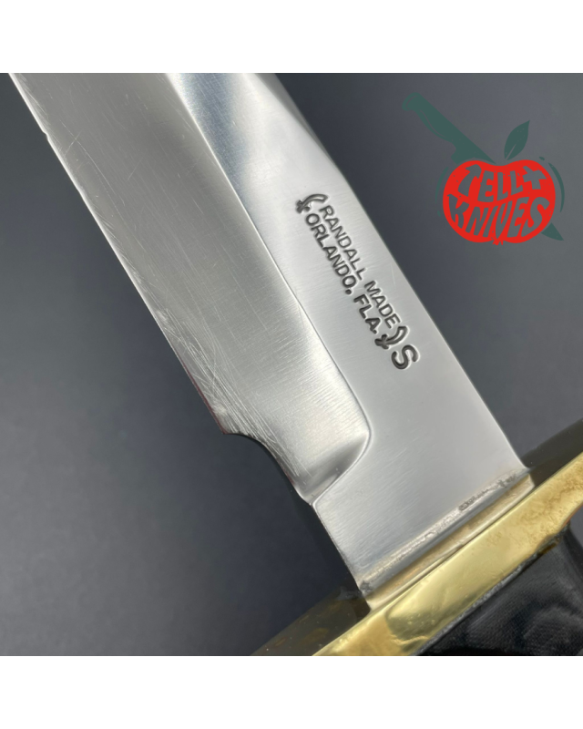 Randall Made Knives Vintage 70ies Model 15 5.5 Airman forged stainless steel black micarta four fingers grip handle bras