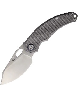 KUNWU Knives Padre folding knife VANAX steel satin finish blade Framelock Gray checkered titanium handle
