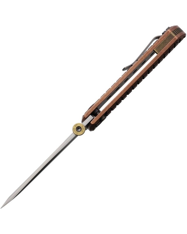 North Mountain Blade Chop2 SAN MAI Tanto SLD-Magic Steel Button Lock Copper handle .45ACP thumb disk Flipper