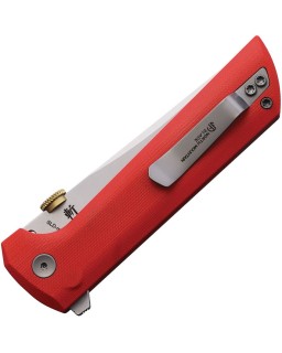 North Mountain Blade Chop2 SAN MAI Tanto SLD-Magic Steel Button Lock Red G10 handle .45ACP thumb disk Flipper