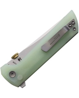 North Mountain Blade Chop2 SAN MAI Tanto SLD-Magic Steel Button Lock Jade G10 handle .45ACP thumb disk Flipper