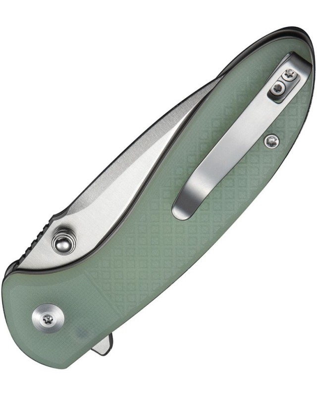 CIVIVI Faeger folding knife 14C28N steel satin finish blade Button Lock Jade G10 Handle Flipper