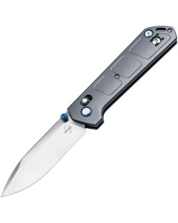 Böker Plus Kihon DC fodling knife Nitro-V stainless steel satin finish blade gray aluminium handle crossbar lock