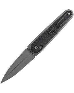 SRM Twin 251MB Ambi-Lock Gray TiCN Bohler N680 Steel Blade Carbon Fiber Handle
