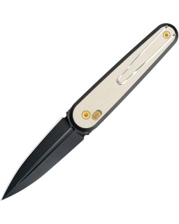 SRM Twin 251MB Ambi-Lock Black Coated Bohler N680 Steel Blade Ivory Handle