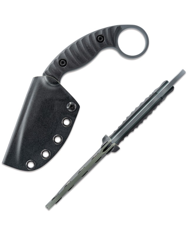 Toor Karsumba S Fixed Blade Phantom Grey CPM-M4 Steel Black G10 Handle