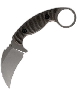 Toor Karsumba Curved Fixed Blade Stonewashed CPM-154 Steel Micarta Handle