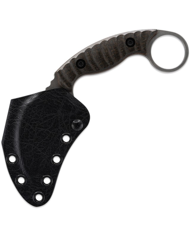 Toor Karsumba Curved Fixed Blade Stonewashed CPM-154 Steel Micarta Handle