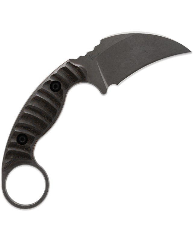 Toor Karsumba Curved Fixed Blade Stonewashed CPM-154 Steel Micarta Handle