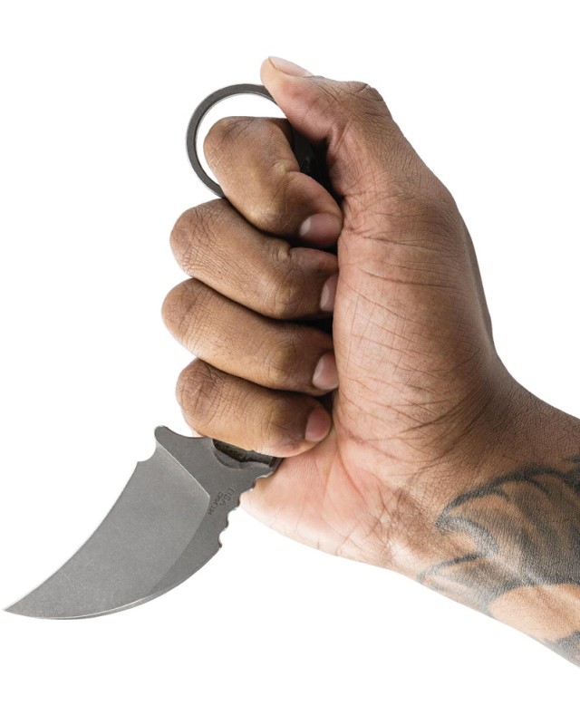 Toor Karsumba Curved Fixed Blade Stonewashed CPM-154 Steel Micarta Handle