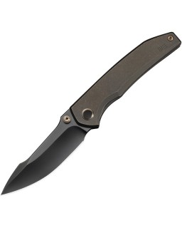 We Knife Co. Ryson Framelock M390 Premium Steel blackwash finish blade Bronze Titanium Handle
