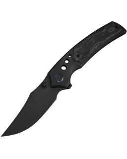 We Knife Skynix Black Stonewashed Bohler M390 Steel Blade Black Titanium and CF Handle