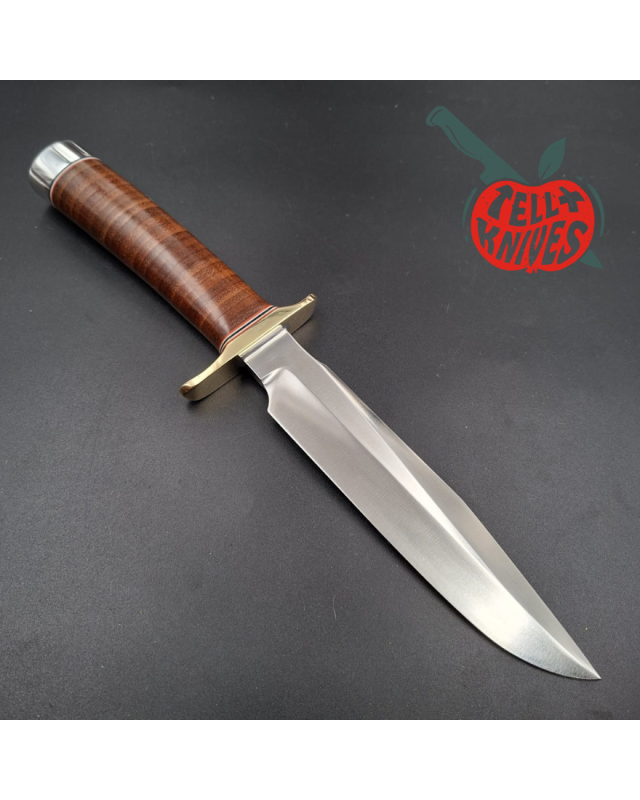 Randall Made Knives Model 1-7  forged carbon steel blade brass guard Duralumin pommel stacked leather handle