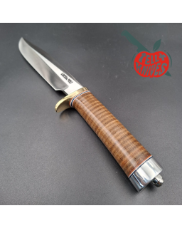 Randall Made Knives Model 5-6  forged carbon steel blade brass guard Duralumin pommel stacked leather handle