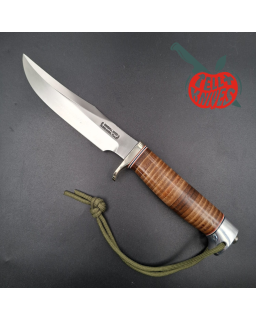 Randall Made Knives Model 12-6 Little Bear forged carbon steel nickel silver guard stacked leather handle
