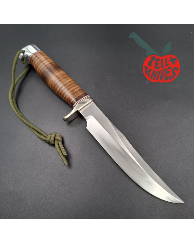 Randall Made Knives Model 12-6 Little Bear forged carbon steel nickel silver guard stacked leather handle