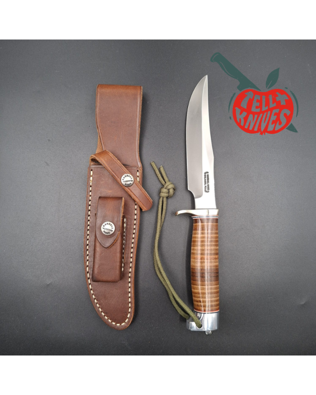 Randall Made Knives Model 12-6 Little Bear forged carbon steel nickel silver guard stacked leather handle