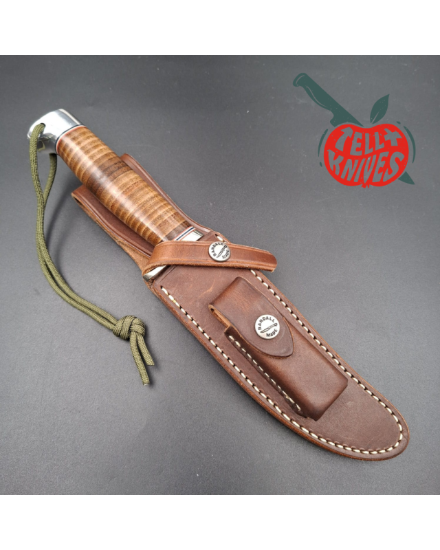 Randall Made Knives Model 12-6 Little Bear forged carbon steel nickel silver guard stacked leather handle