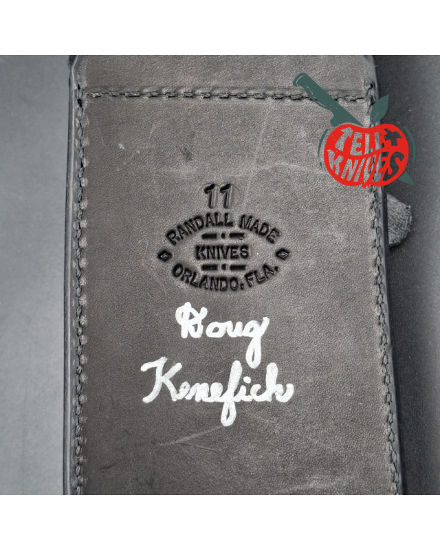 Randall Made Knives Model Sasquatch Large forged carbon steel stag handle nickel silver guard signed black leather sheath