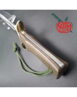 Randall Made Knives Model 16 SP1 Fighter forged stainless steel brass micarta handle brass guard brown leather sheath