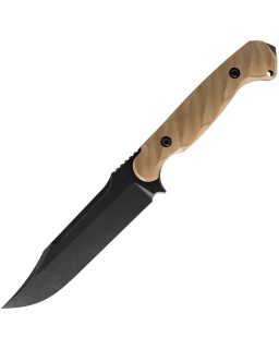Toor Valor MK1 Fixed Blade Omaha Black Oxide CPM Cru-Wear Steel Blade Tan G10 Handle
