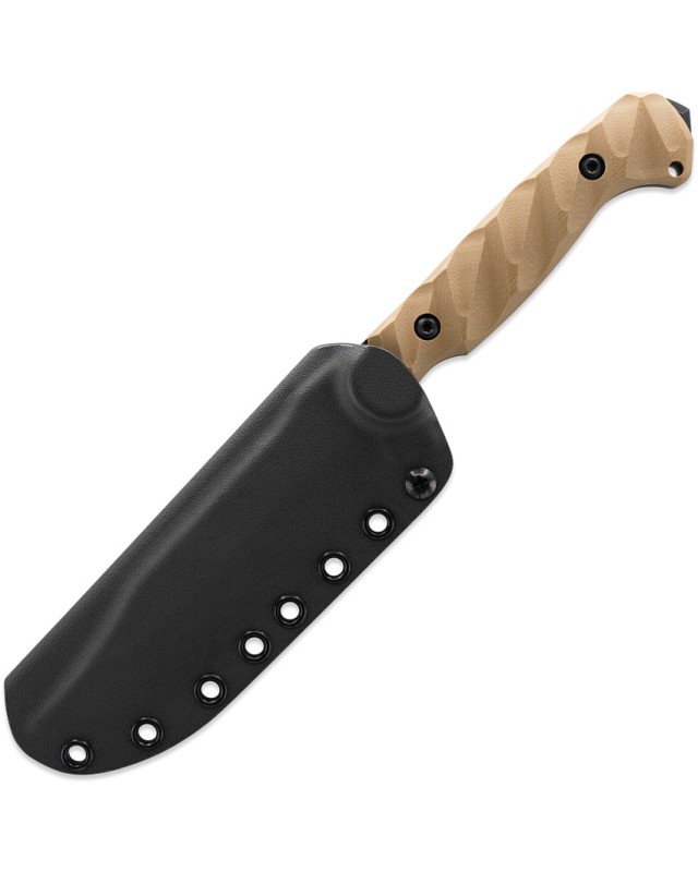 Toor Valor MK1 Fixed Blade Omaha Black Oxide CPM Cru-Wear Steel Blade Tan G10 Handle