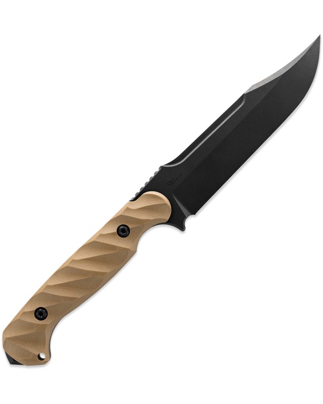 Toor Valor MK1 Fixed Blade Omaha Black Oxide CPM Cru-Wear Steel Blade Tan G10 Handle