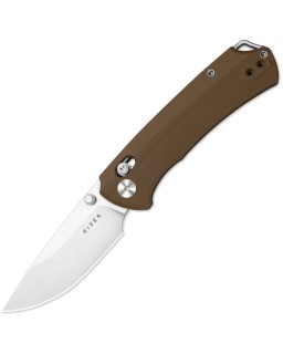 Kizer T1 CD Button Lock Satin Nitro V Steel Blade Brown G10 Handle