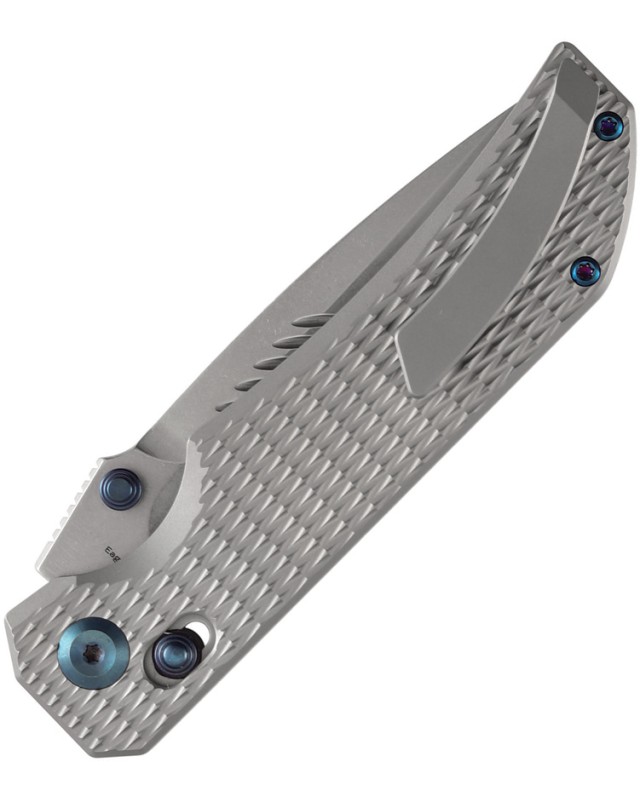 Kansept Eaglestrike Crossbar Lock Stonewash CPM S30V Bead Blast Titanium Handle