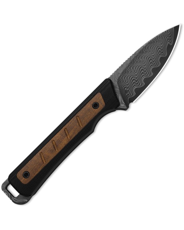 Kizer Whiskey Jack Fixed Blade Damascus Steel Black G10 Mkuruti Handle